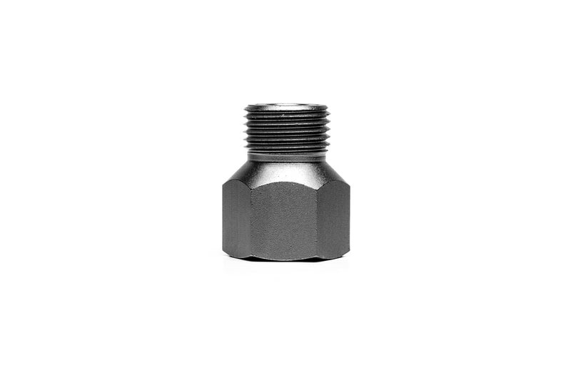 UNS CO2 Paintball Adapter in space grey, compatible with CO2 tanks for paintball guns, featuring a compact, durable design.