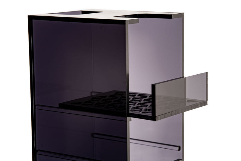 Ultum Nature Systems UNS Dual AIO Media Tower, black accessory with two compartments for aquarium equipment storage.