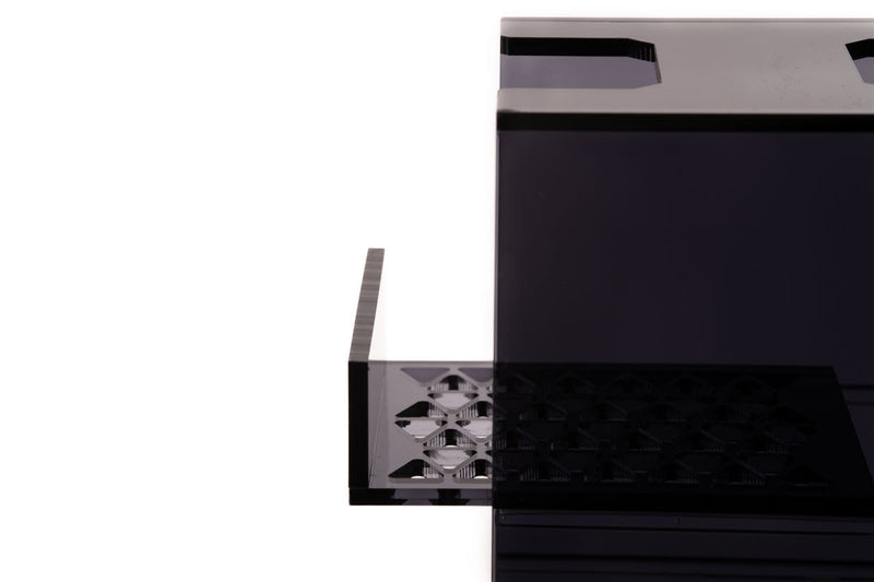 Ultum Nature Systems UNS Dual AIO Media Tower accessory with multiple compartments for organized media storage.