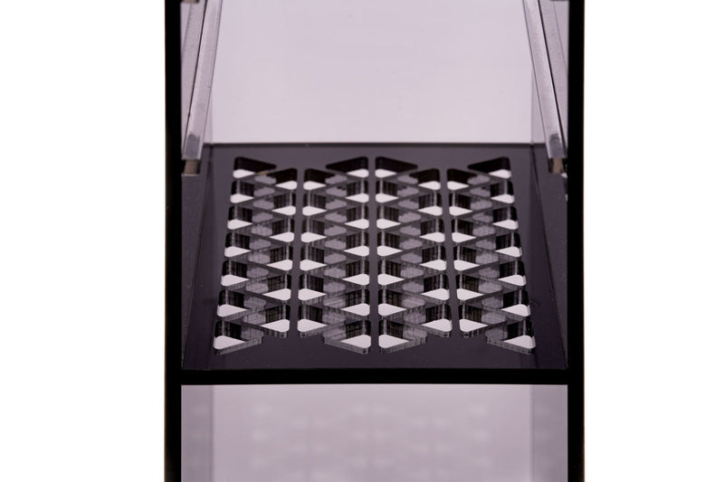 Ultum Nature Systems UNS Dual AIO Media Tower, black accessory with multiple compartments for aquarium media storage and filtration.