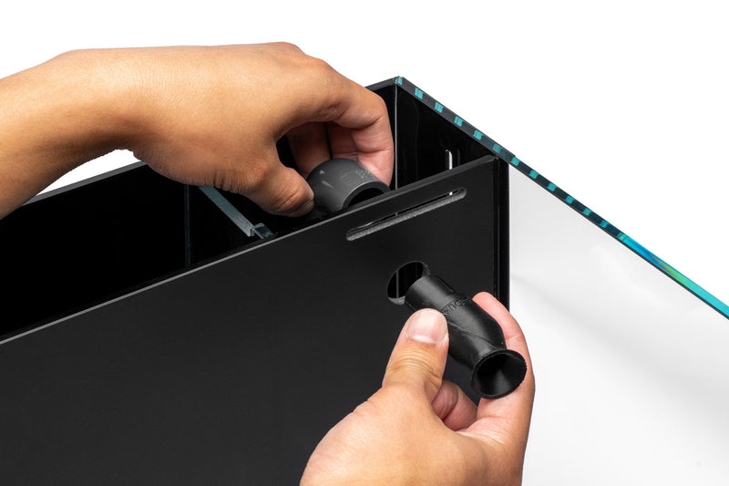 UNS3D Dual AIO Rotary Nozzle V2 accessory for 3D printers, shown in black with dual rotary heads and adjustable components.