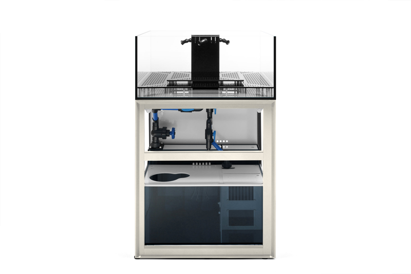 Rimless UNS Frag System R80 from Ultum Nature Systems, clear glass tank with sleek edges for aquascaping and frag propagation.