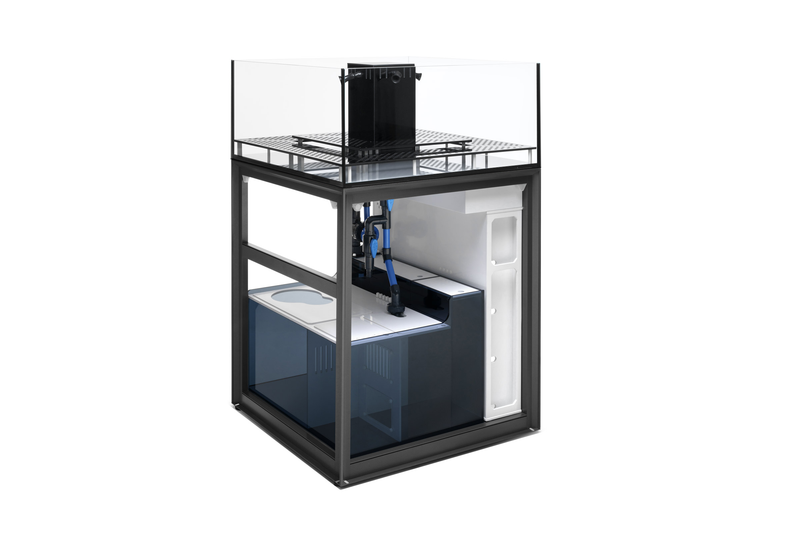 Rimless UNS Frag System R80 aquarium tank by Ultum Nature Systems with clear glass and sturdy frame for reef or marine setups