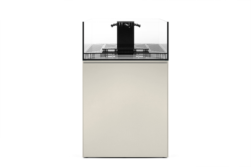 Rimless UNS Frag System R80 reef tank by Ultum Nature Systems with sleek glass design and integrated filtration system