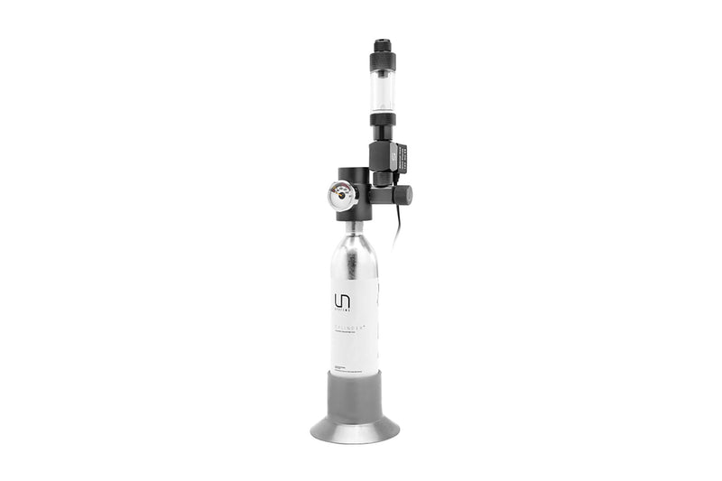 UNSCO2 Micro CO2 Complete Kit with 7 pieces for aquarium CO2 injection, including regulator, tubing, and other accessories.