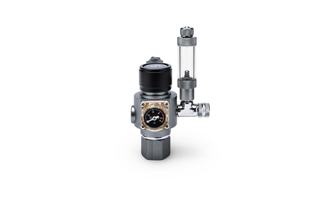 UNS Mini Dual Stage CO2 Regulator for precise CO2 control, featuring dual gauges and compact design.