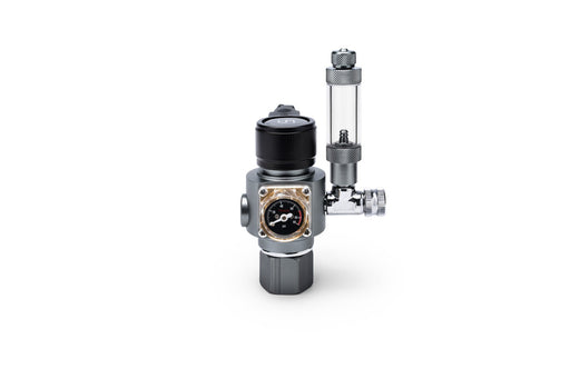UNS Mini Dual Stage CO2 Regulator for precise CO2 control, featuring dual gauges and compact design.