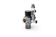 UNS Mini Dual Stage CO2 Regulator connected to a CO2 tank, showing pressure gauges and control knobs for precise gas regulation.