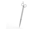 UNSTOOLS UNS Pro aquascaping tools grey straight scissors for precise plant trimming in freshwater aquariums.