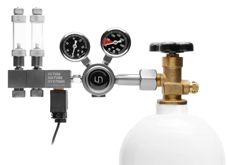 UNS Pro Dual Stage CO2 Regulator with pressure gauges and control knobs for precise CO2 regulation in aquarium or beverage systems.