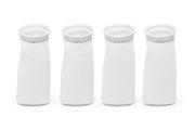 UNSFILTER Reef System Filter Sock replacements, cylindrical filtration socks for aquarium reef tanks, black mesh material.