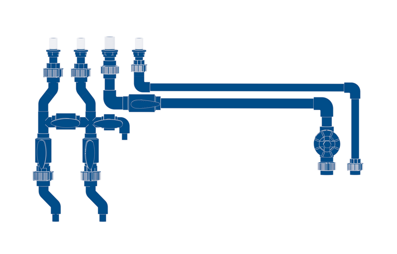 Ultum Nature Systems UNS Reef System full sump plumbing set with hoses, fittings, and accessories for aquarium setup.
