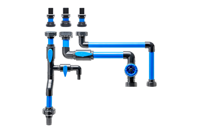 Ultum Nature Systems UNS Reef System full sump plumbing set with hoses, fittings, and accessories for aquarium filtration.