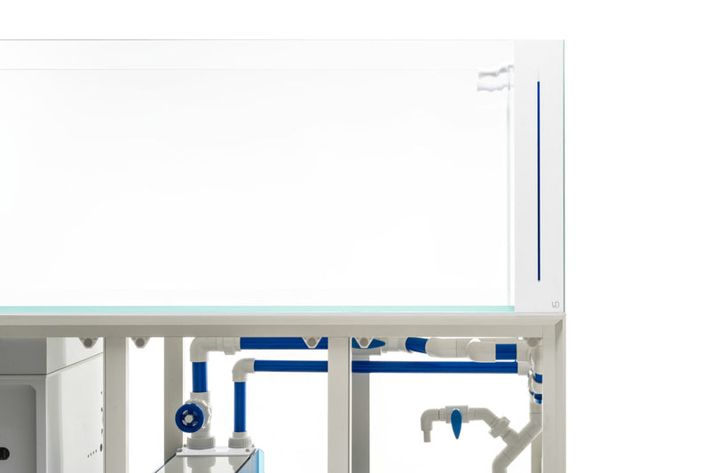 Ultem Nature Systems UNS Reef System R120 Peninsula Limited Edition rimless aquarium tank with sleek glass design.