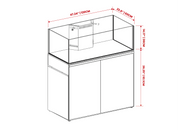 Ultem Nature Systems UNS Reef System R120 Shallow rimless aquarium tank with clear glass and sleek design.