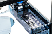 Rimless UNS Reef System R180 aquarium by Ultum Nature Systems, clear glass tank with sleek, modern design for reef aquariums.
