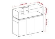 Ultum Nature Systems UNS Reef System R150 Shallow rimless aquarium with clear glass and sleek design, suitable for coral and reef tanks.