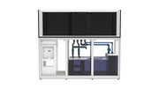 Rimless UNS Reef System R180 aquarium by Ultum Nature Systems, clear glass tank with sleek, modern design for reef keeping.