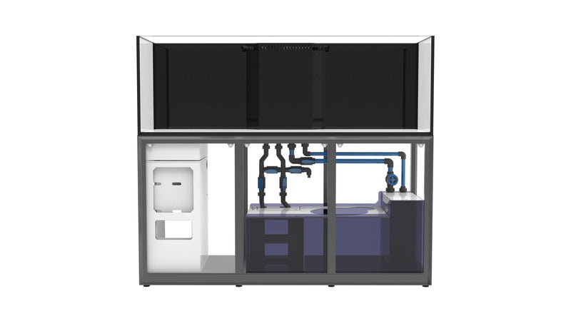 Clear rimless tank from Ultum Nature Systems UNS Reef System R180 with sleek, modern design for marine or freshwater aquariums.