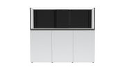 Rimless UNS Reef System R180 aquarium by Ultum Nature Systems with clear glass and sleek design for marine tanks.