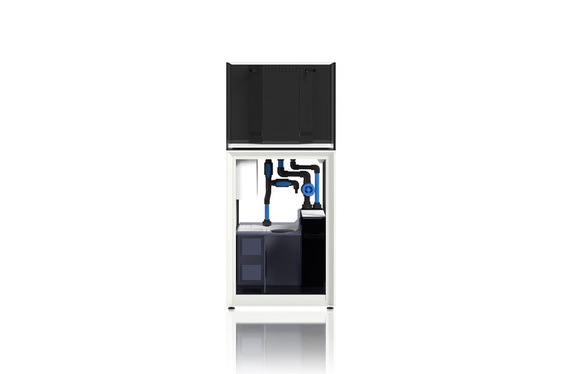 Rimless UNS Reef System R60 aquarium by Ultum Nature Systems, clear glass tank with sleek edges for marine or reef setups
