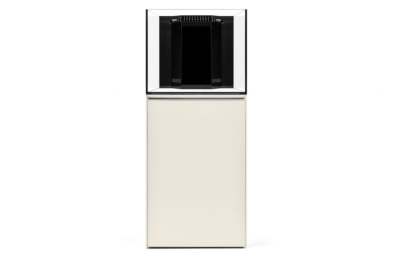 Rimless UNS Reef System R60 by Ultum Nature Systems, clear glass marine aquarium with sleek design and open top for reef tank setup.
