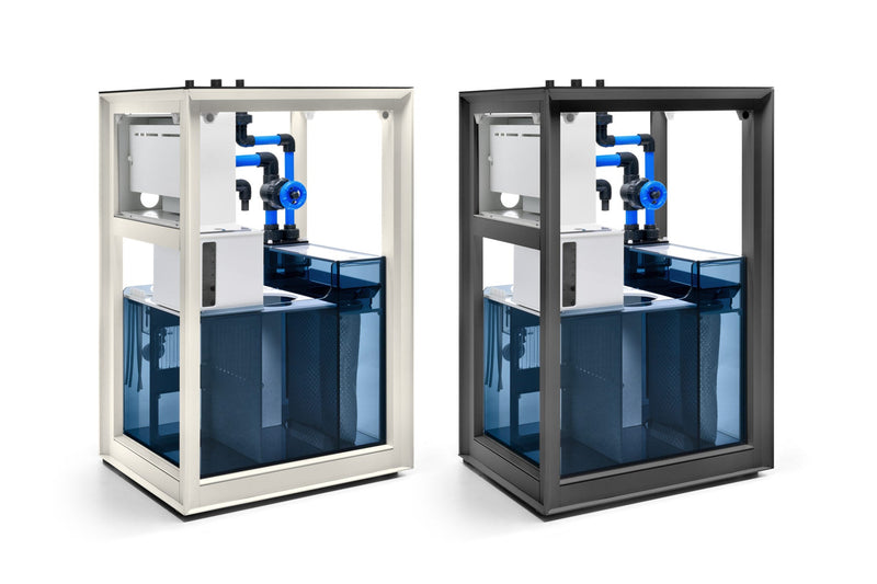 Rimless UNS Reef System R60 Shallow tank by Ultum Nature Systems, clear glass aquarium suitable for marine or freshwater setups.