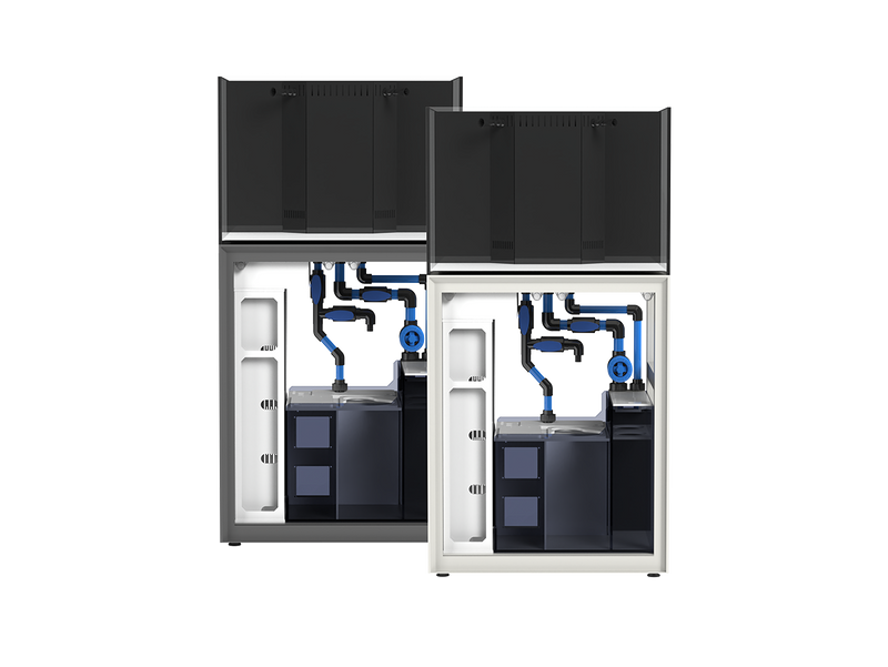 Ultum Nature Systems UNS Reef System R75 rimless aquarium tank with clear glass and sleek design for marine aquariums.