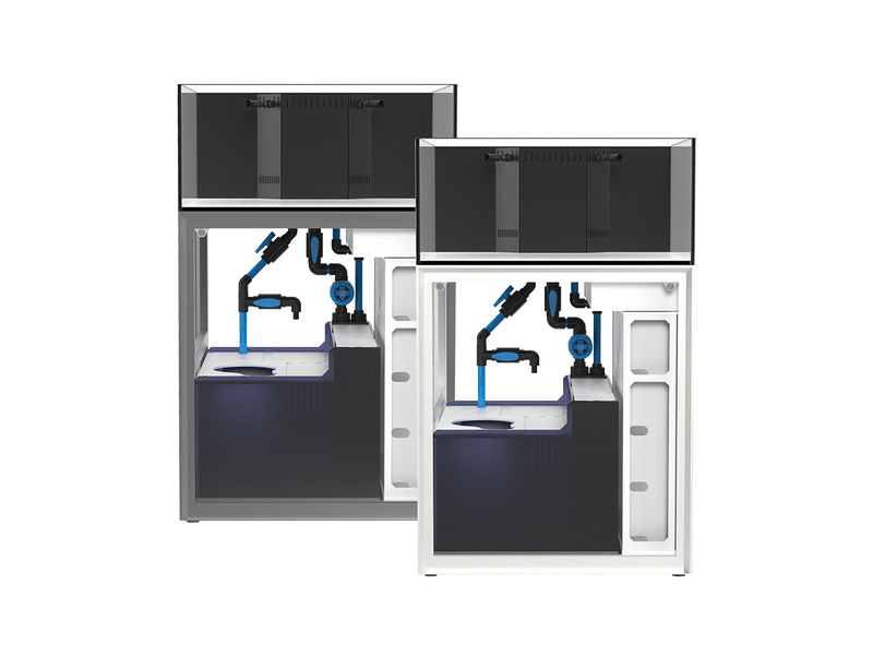 UNS Reef System R80CS by Buce Plant showing modular aquarium filtration setup with pipes and control panel