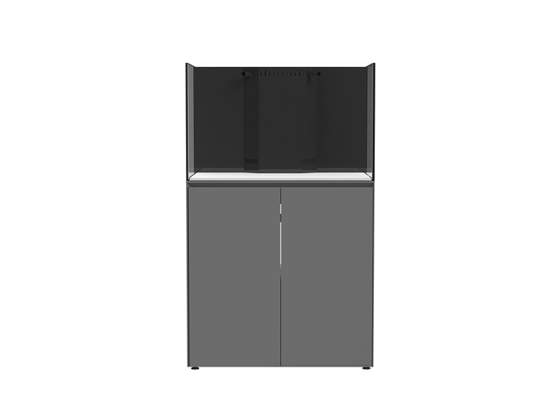 UNS Reef System R90 rimless aquarium by Ultum Nature Systems, showcasing clear glass tank with sleek rimless design.