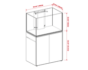 Clear UNS Reef System R90 rimless tank by Ultum Nature Systems, showcasing sleek glass design and open top for reef aquarium.
