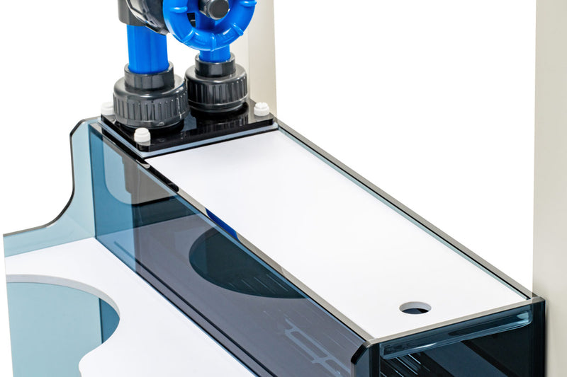 Rimless UNS Reef System R90 aquarium by Ultum Nature Systems, clear glass tank with sleek, modern design for reef keeping.