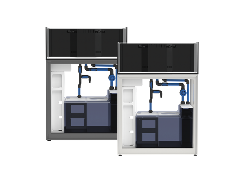 Ultum Nature Systems UNS Reef System R90 Shallow rimless aquarium tank with clear glass and minimalist design.
