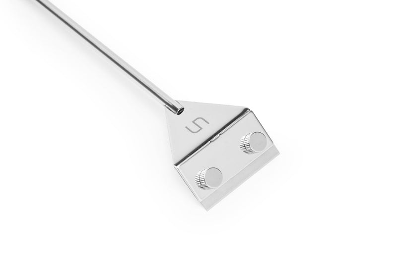 UNSTOOLS UNS stainless steel algae scraper with ergonomic handle, designed for cleaning algae from aquariums or pond surfaces.