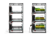 Buce Plant UNS Stem Plant Holding System 90 Triple Decker holding multiple aquatic plants in a clear plastic structure