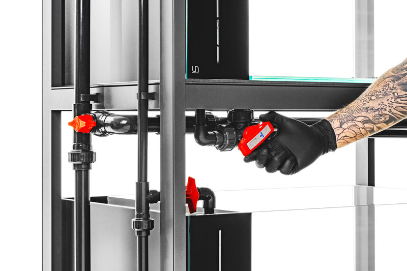 Buce Plant UNS Stem Plant Holding System 90, triple-decker plant support and display system with multiple tiers.