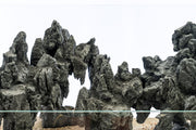 Black UNSHARDSCAPE Strata Seiryu Stone Type 3 E, natural decorative stone for landscaping and garden design.