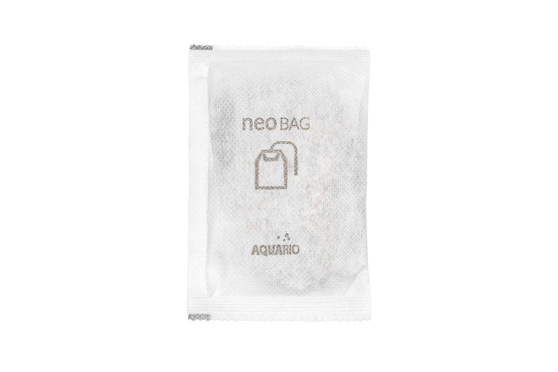Aquario Neo Bag water conditioner packet by Aquario, showing the product packaging for aquarium water treatment.