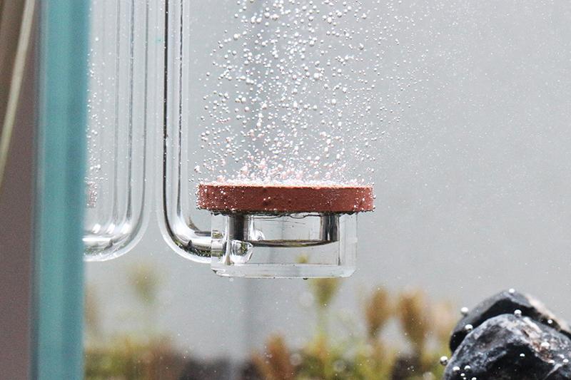 Aquario Neo CO2 Extended Special Diffuser for aquarium CO2 systems, shown in acrylic with detailed components.