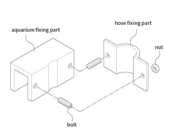 Aquario Neo Lily Pipe Holder for aquarium accessories, showcasing a sleek, adjustable holder for aquarium tubing and filters.