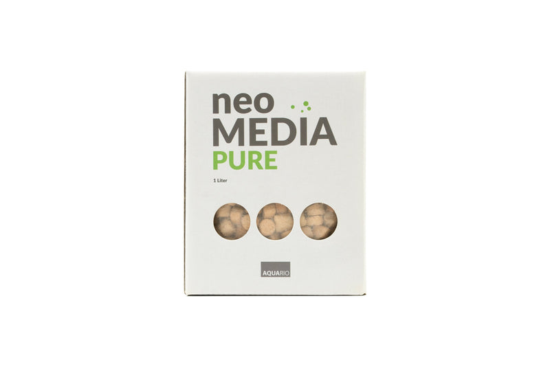 Aquario Neo Media Pure filter media for aquariums, showing the activated carbon and filtration media inside the packaging.