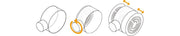 Aquario Neo Reliever accessories in packaging, designed for use with Aquario products, featuring a sleek, compact design.