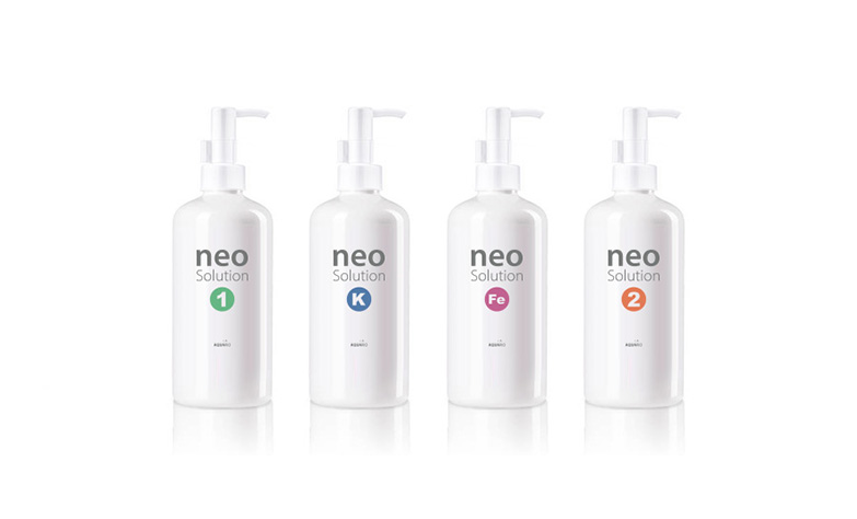 Aquario Neo Solution 2 micronutrient liquid fertilizer in a bottle, designed for water conditioners and aquatic plant health.