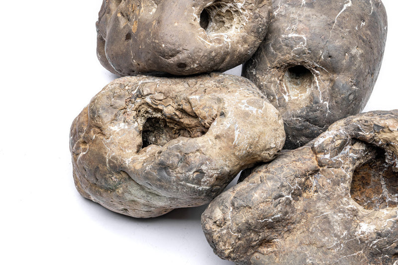 Natural ash stone from UNSHARDSCAPE, showing textured gray and brown tones, ideal for landscaping or decorative use.