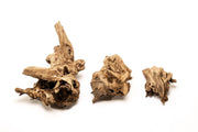 Medium driftwood basin made of natural wood, showcasing textured grain and organic shape, by UNSHARDSCAPE.