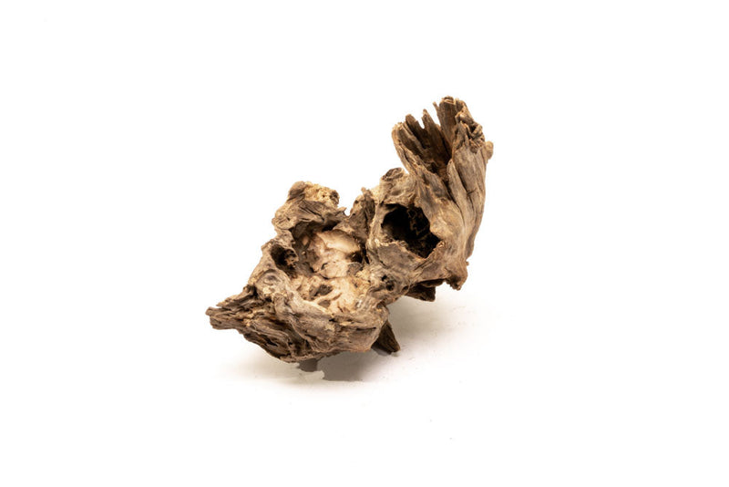 Medium-sized driftwood basin by UNSHARDSCAPE, showcasing natural wood grain and organic shape suitable for decor or crafts.