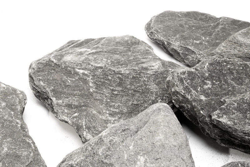 Black River Slate hardscape stone by UNSHARDSCAPE, showcasing smooth, dark natural slate with textured surface for outdoor landscaping.
