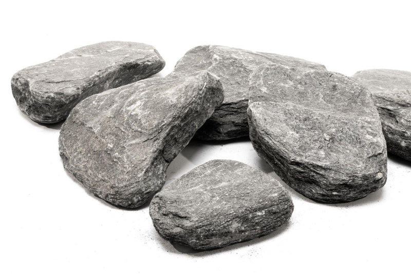 Black River Slate hardscape by UNSHARDSCAPE, showing textured black slate tiles for outdoor landscaping and patio use.