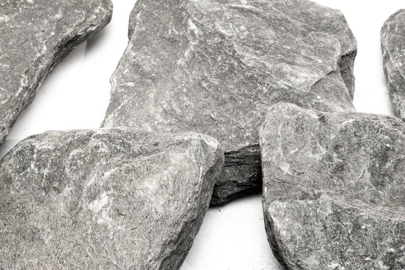 Black River Slate hardscape stone from UNSHARDSCAPE, showcasing smooth, dark natural slate surface for garden and landscape design.
