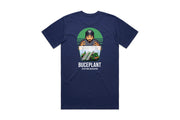 Navy Bucey Hustle Tee from Epic Imprints featuring a Buce Plant graphic on soft cotton apparel.